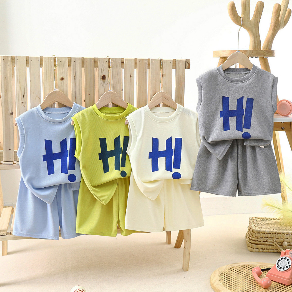 Kids Clothing Baby boy suit set Baju budak lelaki baju tshirt short sleeve pants seluar cartoon shorts Y07