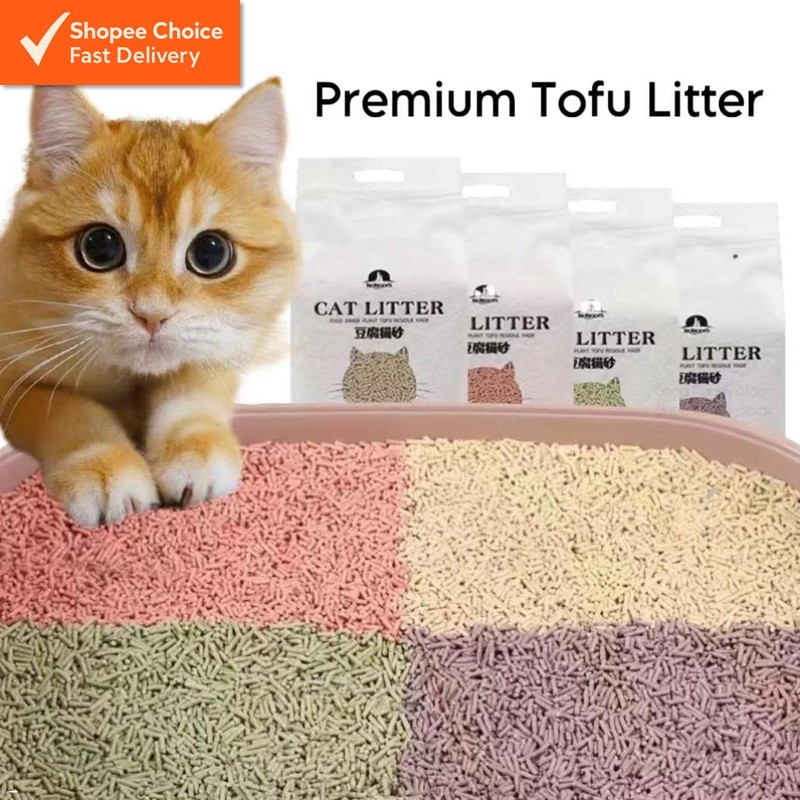 Premium Tofu Cat Litter – Super Clumping Scented Pasir Kucing for Cat Toilets,Tandas Kucing 6Litre 猫砂,Odor-control