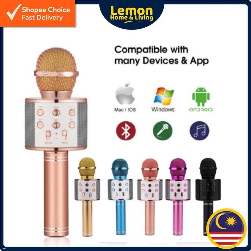 WS858 Wireless Karaoke Microphone | Portable Bluetooth KTV Singing Speaker | Perfect for Music & Party Fun
