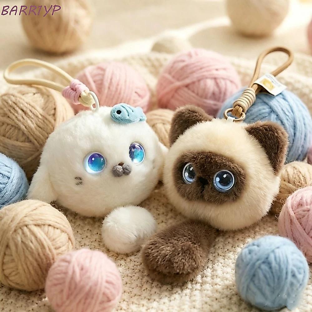 BARR1YP AI Cat Plush Toy, AI Continuous Dialogue Intelligent Voice Communication AI Cat Spirit Pendant, Winking Interaction AI Cute Pets AI Companion Doll KeyChain