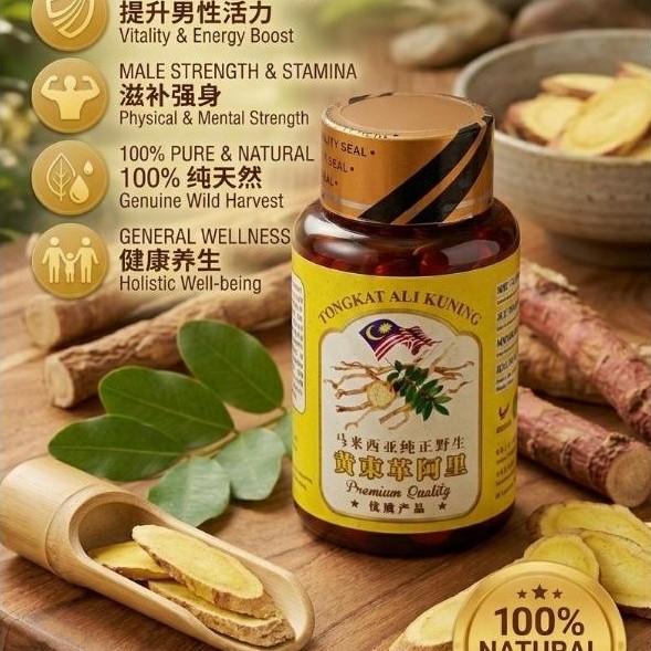 Gold Tongkat Ali Yellow Root Capsules 60s | Tongkat Ali Kuning Asli | 东革阿里黄根胶囊 60粒