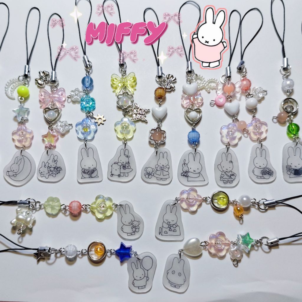 【PuCa】Miffy phone charms/kawaii/cute/aesthetic/keychain/phone strap/rabbit/gift/headphone/trending/ready stock/handphone