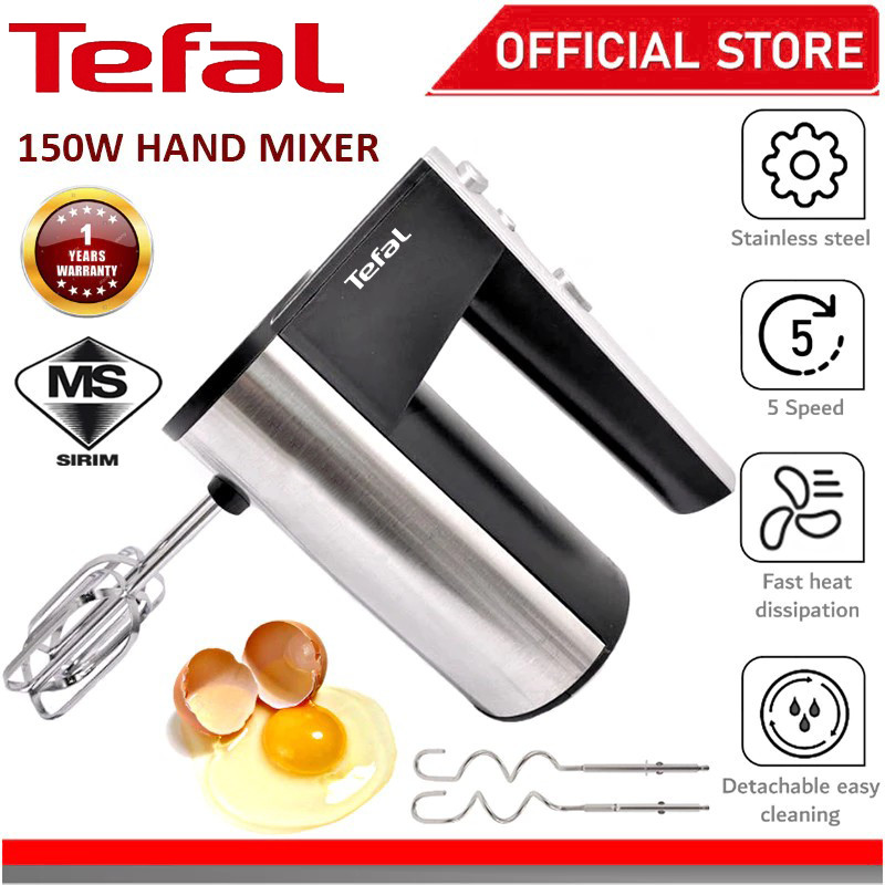 【3-Year Warranty】Tefal 5 Speed Electric Hand Mixer Egg Beater Blender Grinder Processor Dough Whisk Mesin Pengadun Bancu