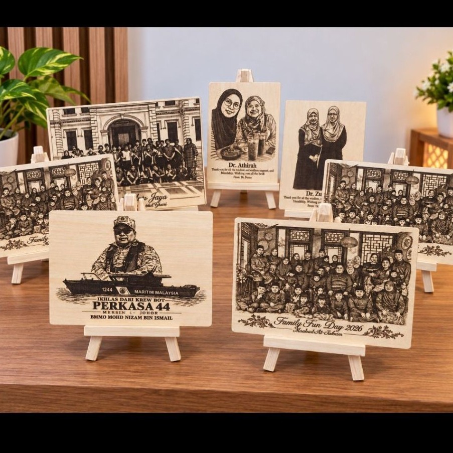 PHOTO ENGRAVE KAYU RM15 | Ukir Gambar Custom | Hadiah Birthday Anniversary | Hadiah Kenangan