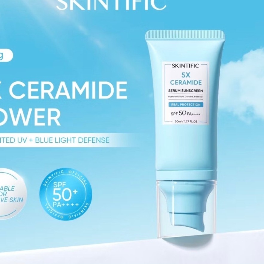 Skintific Sunscreen 5X Ceramide Serum Sunscreen Stick SPF50 PA++++, 50ml, Tinted, Lightweight Serum Texture