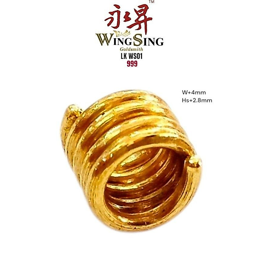 Wing Sing Loket Spring 1 Emas 999 足金闪爆菠萝隔离珠手串 DIY Pineapple Manik Emas 999/ Manik Bead 999 Disco Ball Bajet Tulen