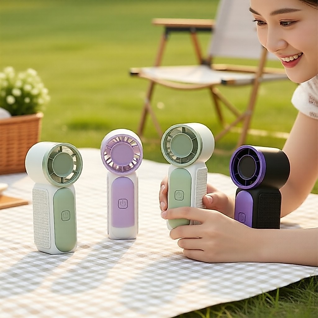 Handheld Mini Cooling Fan, USB-C Rechargeable, Perfect for Summer & Dorms Kipas Mini Mudah Alih, Caj USB-C, Sesuai untuk Musim Panas & Asrama