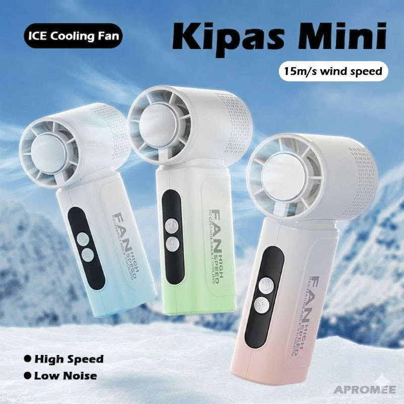 Apromee M2 Kipas Mini 4000mAh Turbo Mini Fan USB Handheld Fan LED Display Kipas Tangan Portable Outdoor Cooling Fan