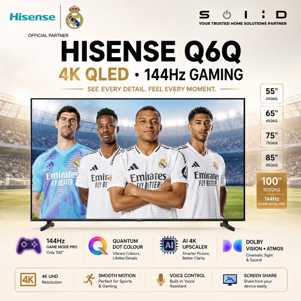 Hisense 4K QLED TV 55"/65"/75"/85" Q6Q