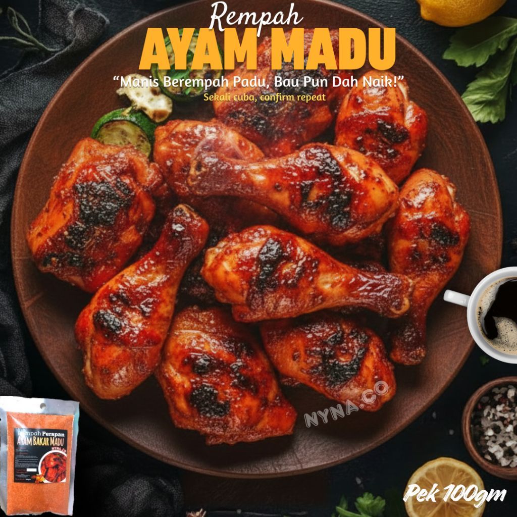 Rempah Ayam Madu Viral | Beli 5 Free 1 | Sedap & Berempah | Perap & Goreng Mudah | 100g