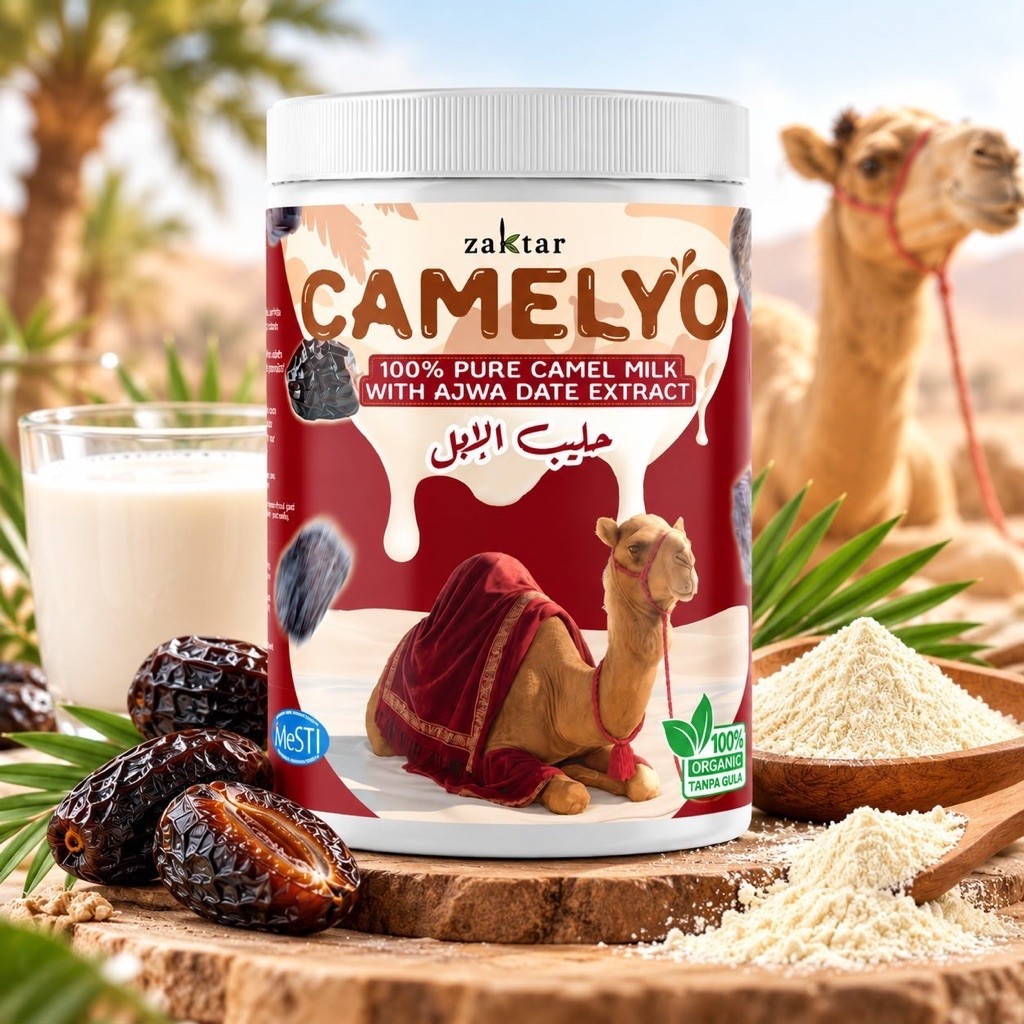 Zaktar Camelyo Susu Unta Asli dengan Kurma Ajwa Bebas Gula & Bebas Maltodextrin & Bebas Krimer Original HQ