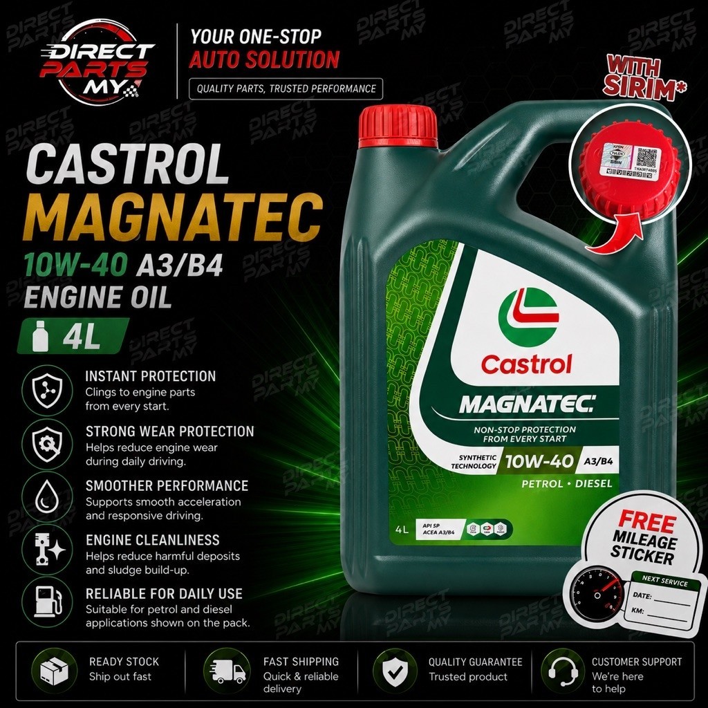 HOT SALES CASTROL MAGNATEC 10W-40 A3/B4 4L ENGINE OIL API SP SYNTHETIC TECHNOLOGY PETROL DIESEL