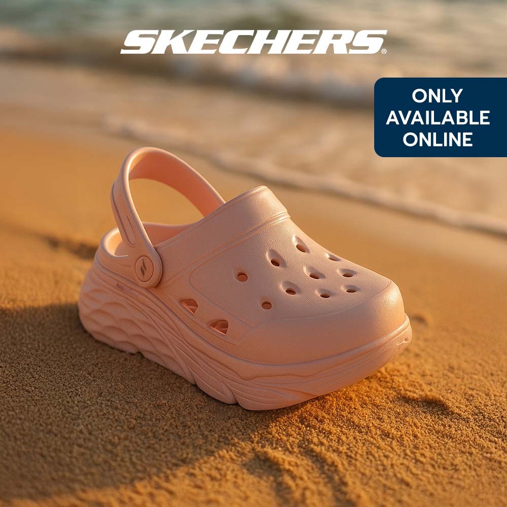 Skechers Online Exclusive Women Foamies Max Cushioning Foamies Shimmer Shoes - 111657-CRL Kasut Sneaker, Perempuan SALE