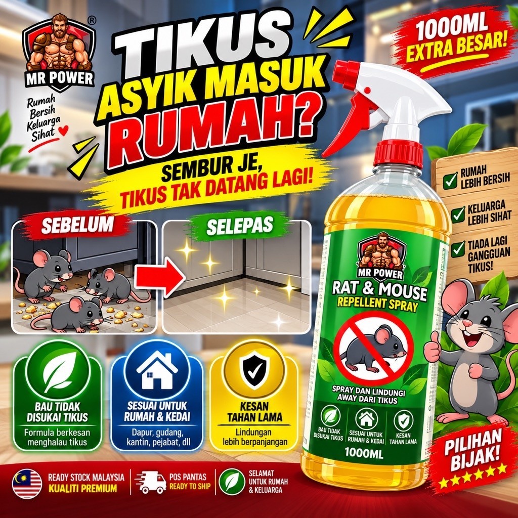 Mr Power Rat Repellent Penghalau Tikus Anti Tikus 30days effectiveness Mouse