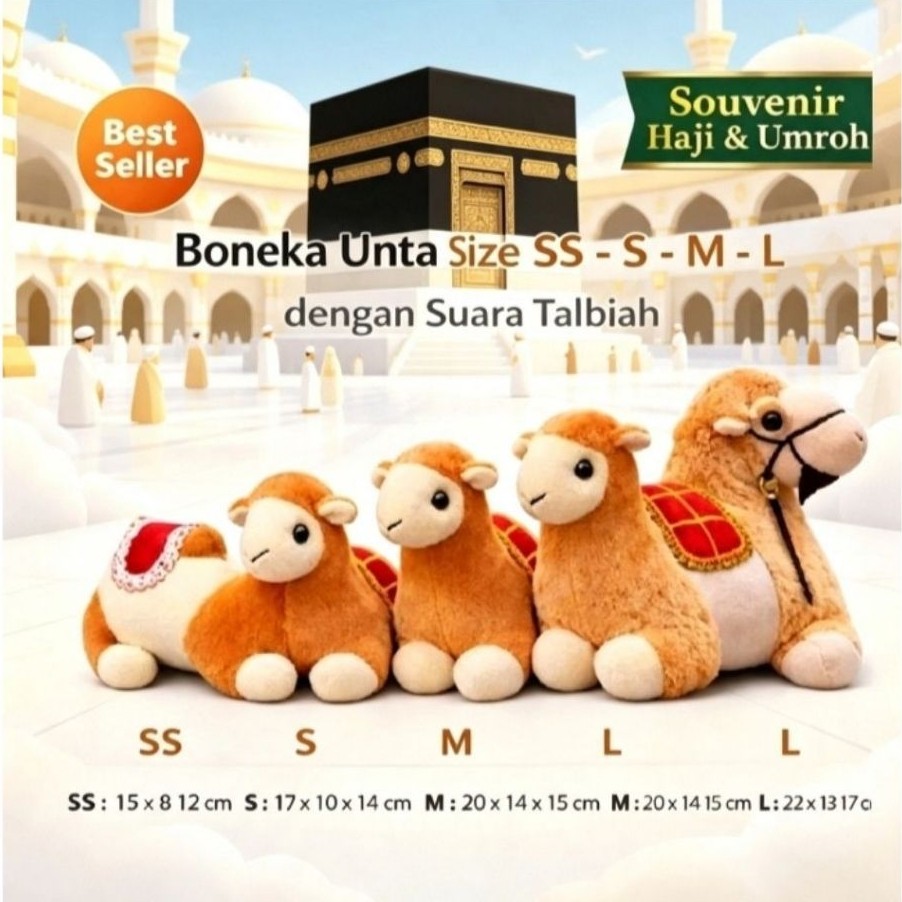 CAMEL DOLL BONEKA UNTA DENGAN SUARA TALBIAH SOUVENIR UMRAH HAJI GIFT