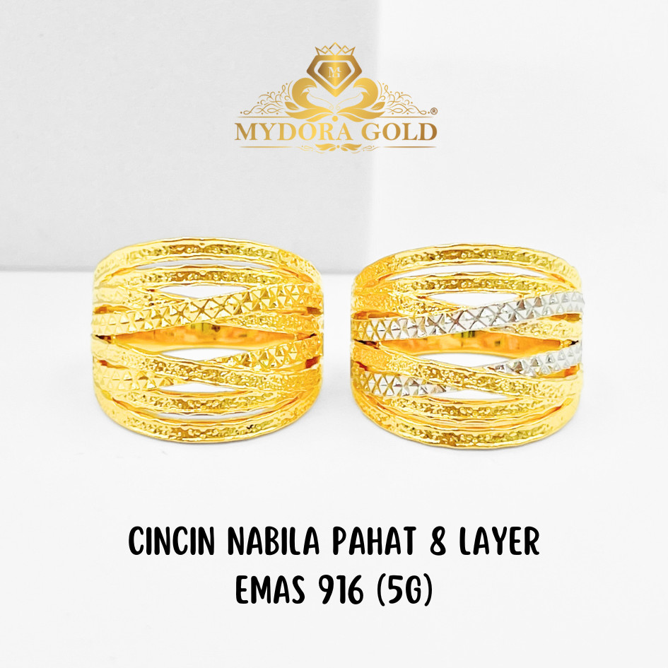 MYDORA Cincin Nabila Pasir 8 Layer (5G) l EMAS 916/22K