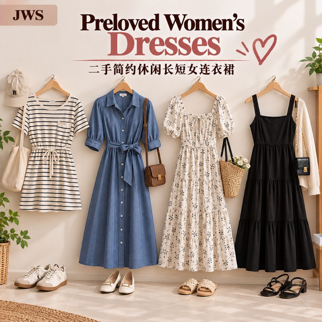 (JWS)Preloved Ladies Casual Dress Jumpsuit/Gaun Kasual & Jumpsuit Wanita Terpakai – Bergaya & Selesa 简约休闲长短连身裙