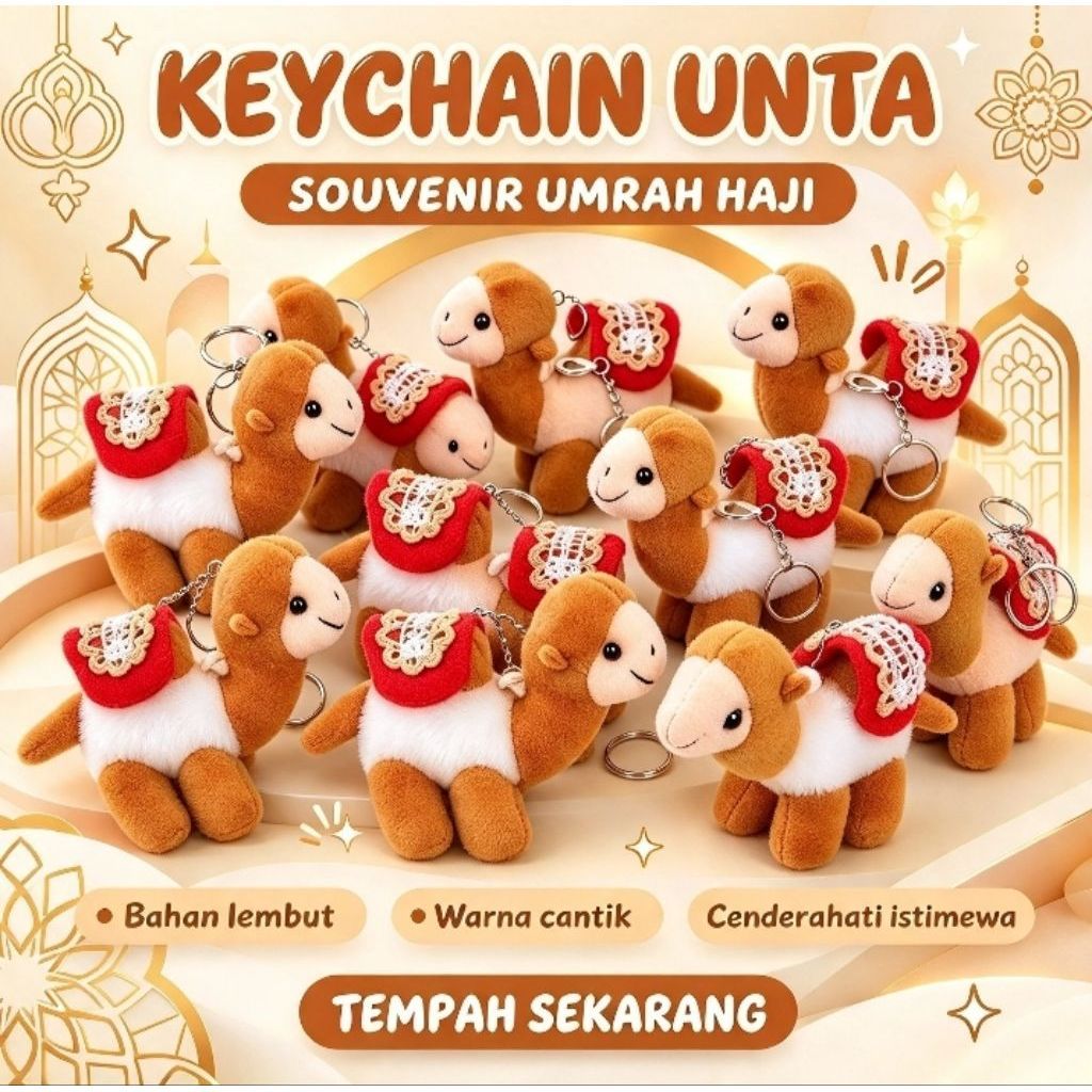 GANTUNGAN 1 Dozen 12pcs KEYCHAIN UNTA CAMEL DOLL SOUVENIR GIFT UMRAH HAJI