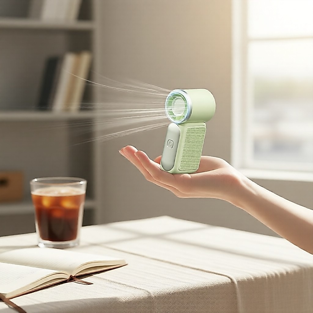 Portable Handheld Fan, Turbo Airflow, USB-C Rechargeable, Mini Outdoor Cooling Kipas Tangan Mudah Alih, Aliran Udara Turbo, Boleh Cas Semula USB-C, Penyejuk Luar Mini