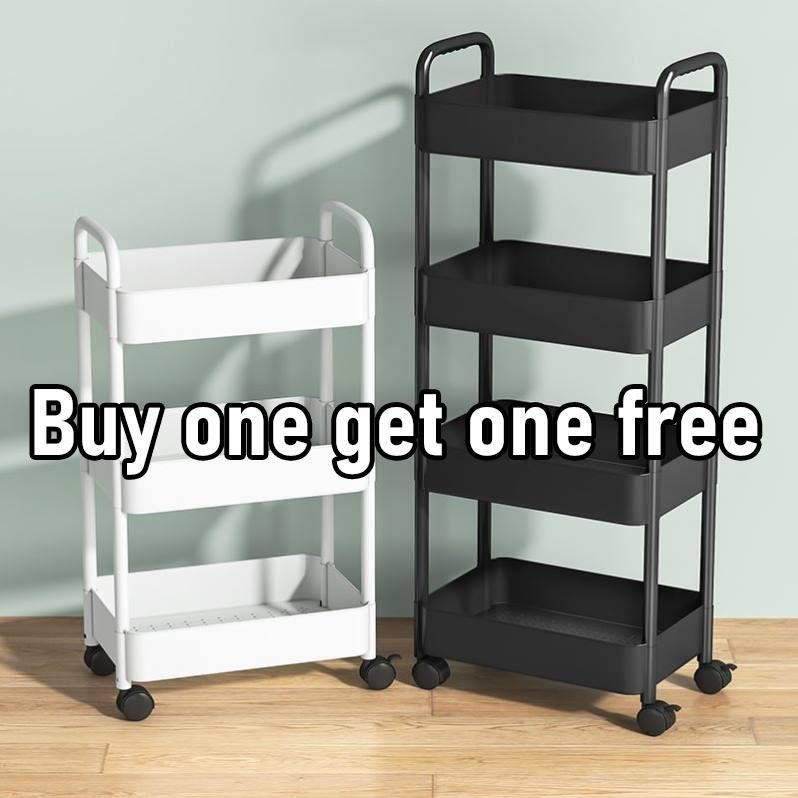 X-Mart Home Storage Trolley 3/4/5 Tiers Kitchen Multipurpose Organizer Handle Basket Rolling Utility Cart Snack