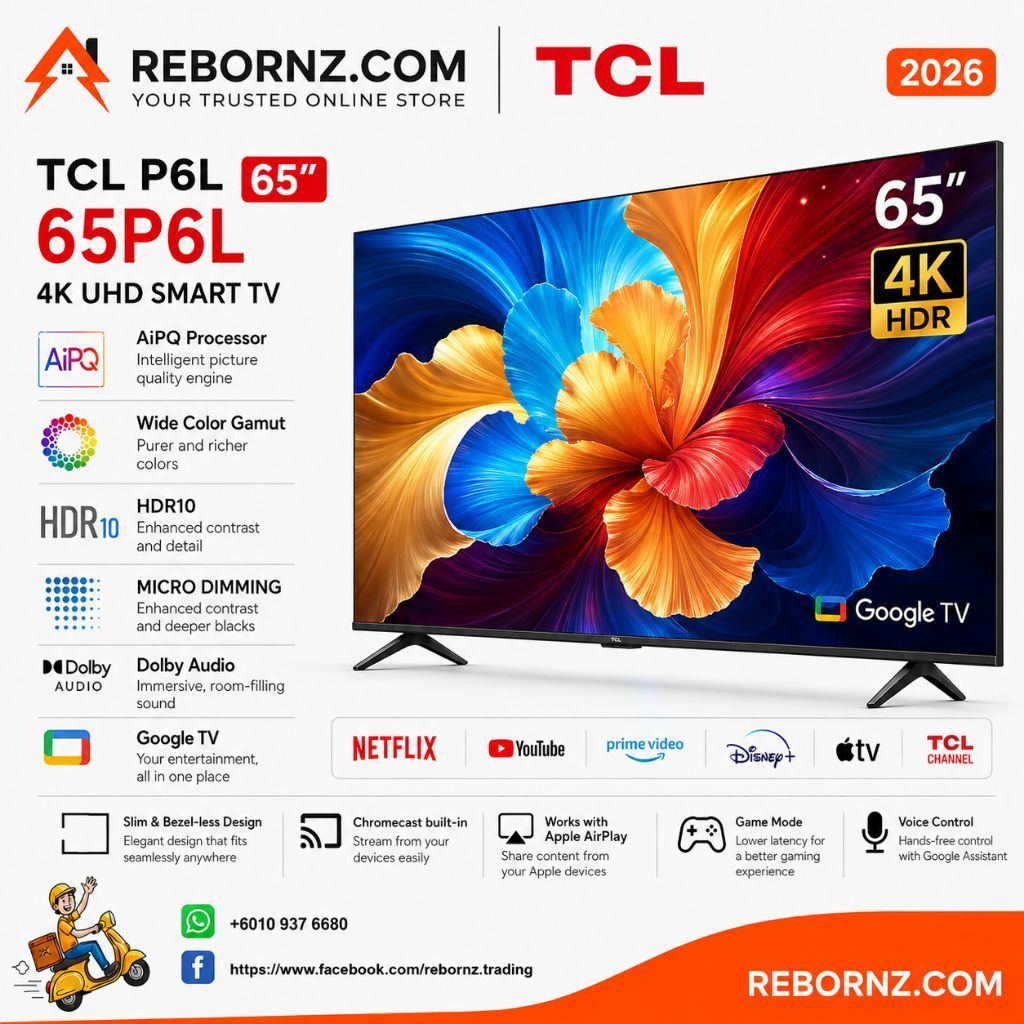 TCL 65" 4K UHD HDR Google TV 2026 65P6L