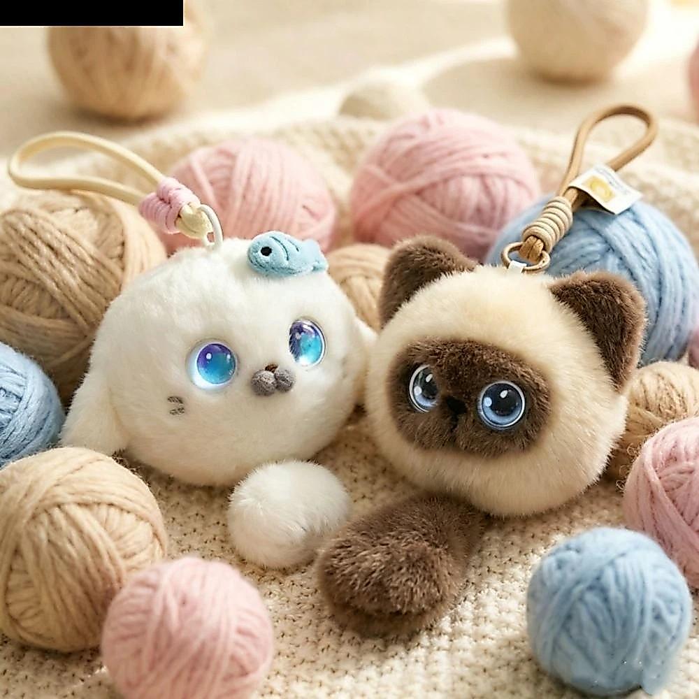 MXFASHION AI Cat Spirit Pendant, Winking Interaction Personal Companion AI Cat Plush Toy, AI Cute Pets AI Continuous Dialogue Relaxing Chat AI Companion Doll KeyChain