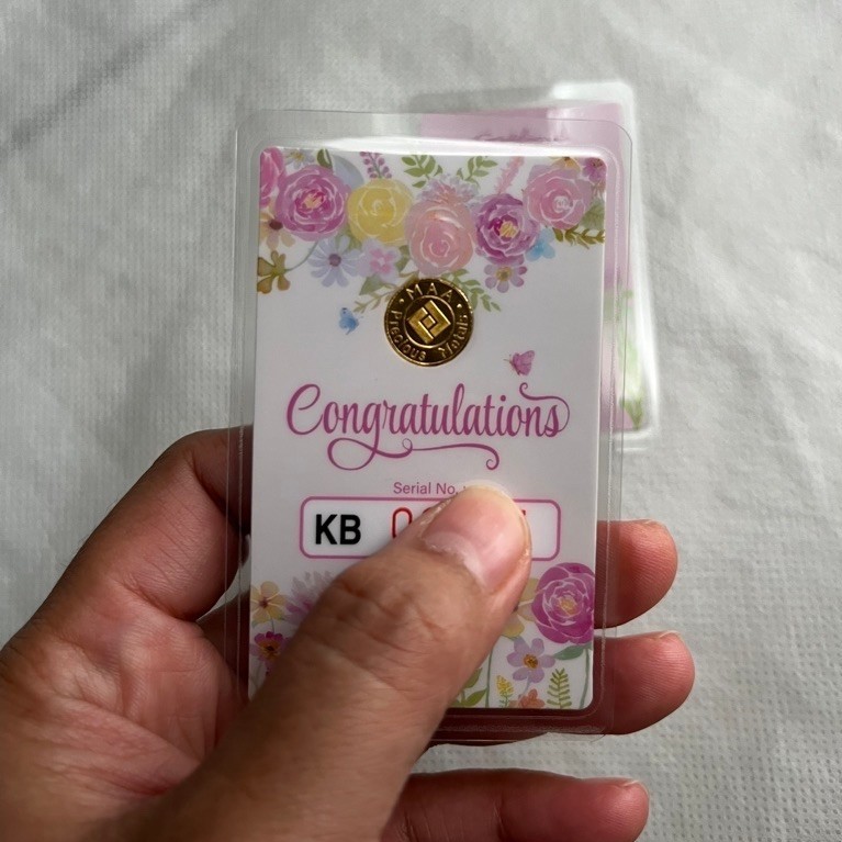 0.5g 999.9 pure goldbar pink