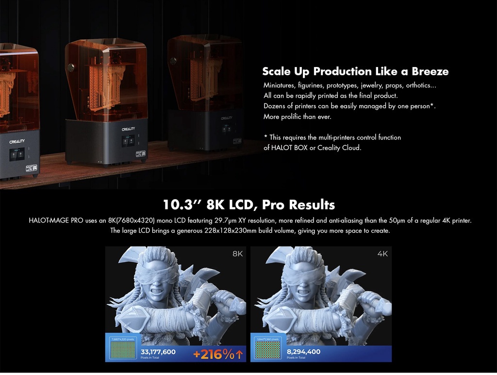 [new arrival] creality halot mage pro hyper speed 170mm/h high 8k resin printing 3d printer 10.3