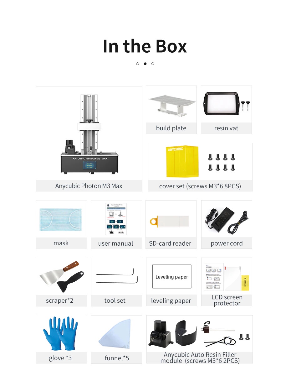 Anycubic photon m3 max 7k mono lcd resin 3d printer with auto resin refill matte fep alternative phrozen sonic mega 8k