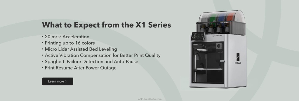 Bambu lab x1 series x1-carbon combo ams fully automatic leveling high speed multicolor support 16 color 3d printer fdm