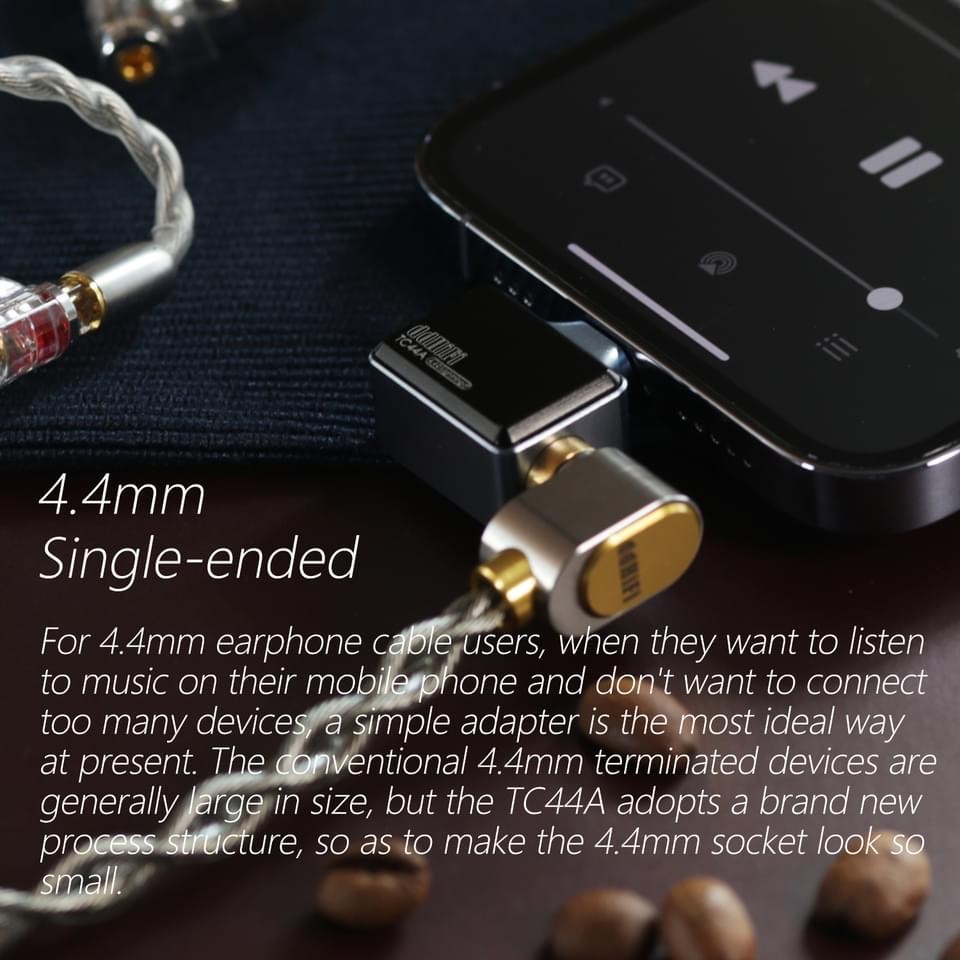 ddHifi TC44A, USB-C to 4.4mm DAC Adapter: 4.4mm Plug, Type C