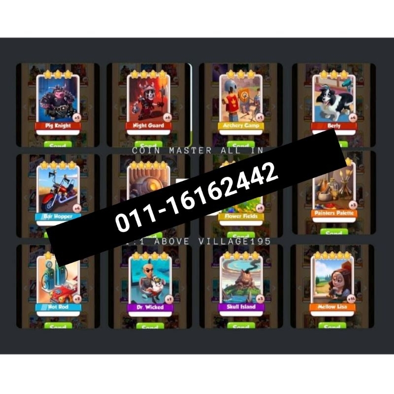 Coin Master Card Coin Master Game Rare Cards. high level cards Shopee