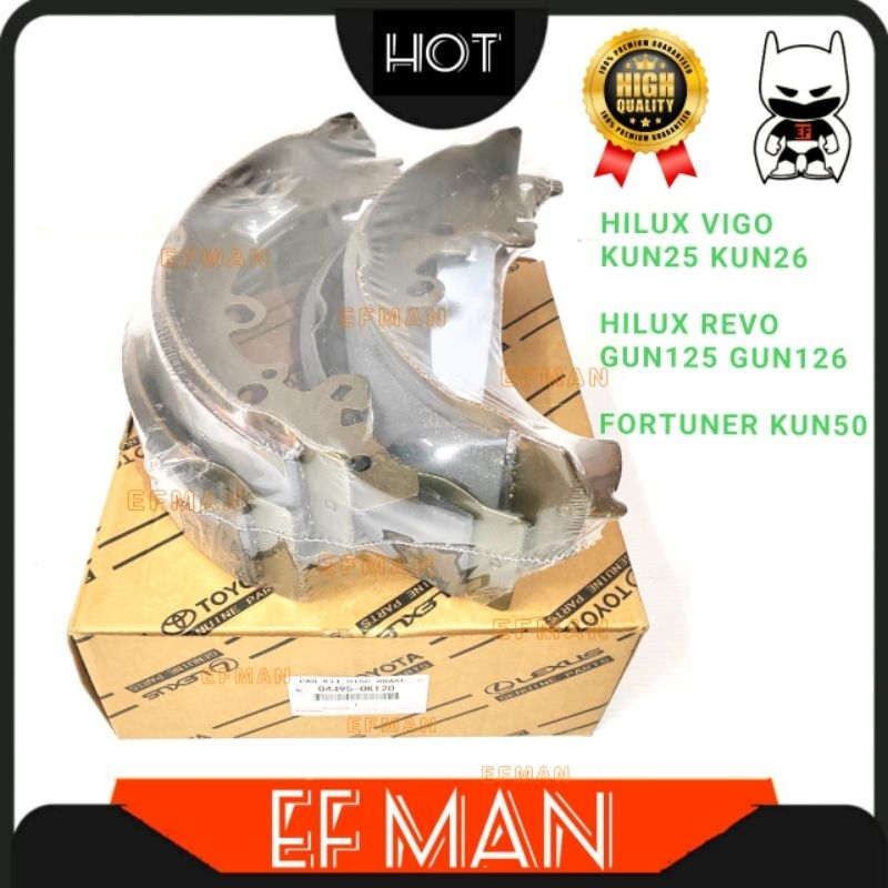TOYOTA HILUX KUN25 KUN26 GUN125 GUN126 FORTUNER BRAKE SHOE REAR GUN126