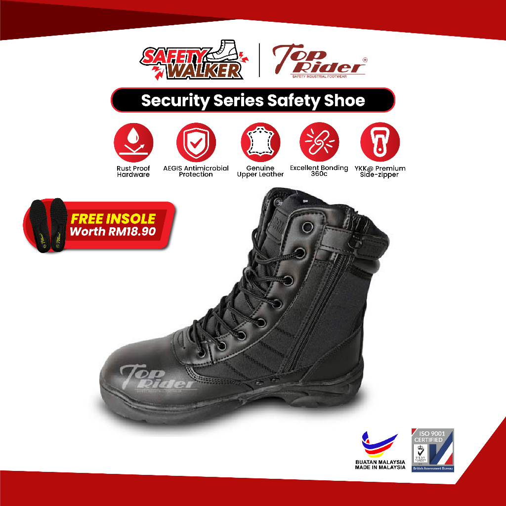 [FREE INSOLE] Safetywalker Top Rider Security Series Safety Shoe - PDRM ...