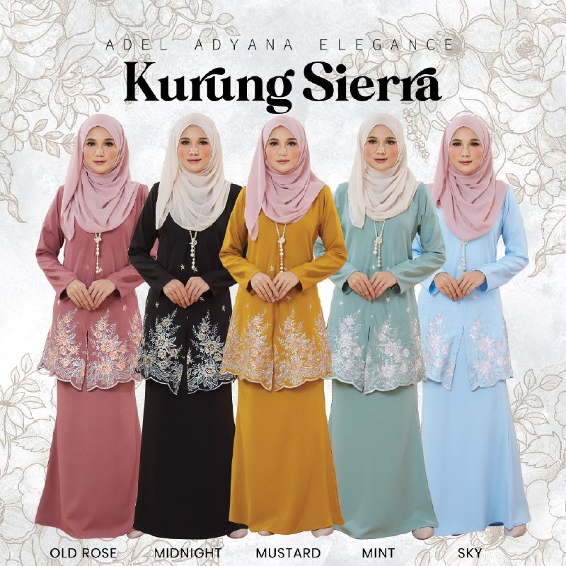 Baju Kurung Seirra | Kurung Sulam | Baju Raya 2023 XS S M L XL XXL ...