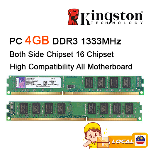 Lanzamiento Izar Currículum Kingston PC 4GB DDR3 1333Mhz PC Ram Both Side Chipset 16 Chipset High  Compatibility (Refurbished/Used) | Shopee Malaysia