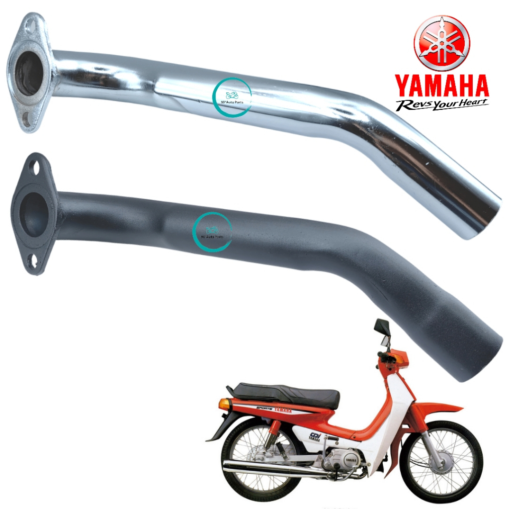 MANIFOLD EXHAUST PIPE YAMAHA Y100 OLD CHROME YAMAHA Y100 NEW BLACK PIPE