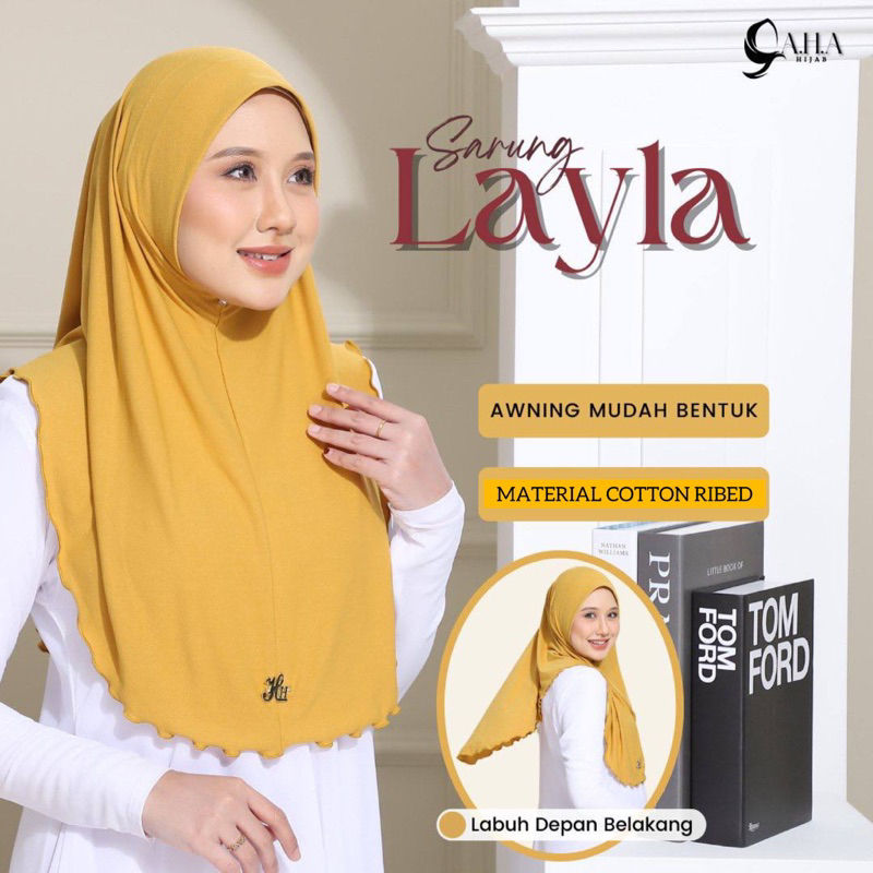 TUDUNG SARUNG PLEATED BAWAL INSTANT LAYLA COTTON RIBBED PLEATED BIDANG 45/FREE SAIZ