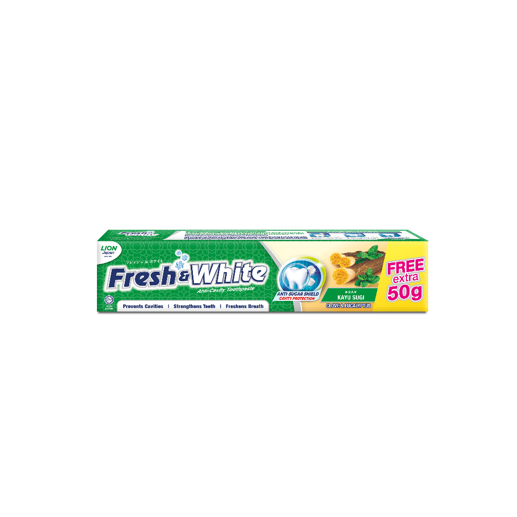 Fresh And White Toothpaste Kayu Sugi 225g 50g Shopee Malaysia