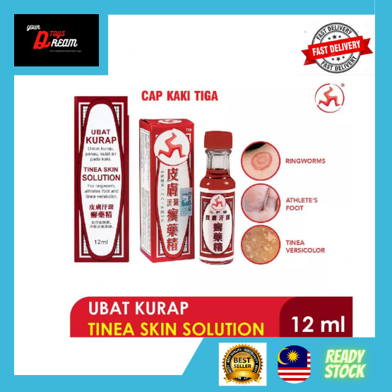 Ubat Kurap Cap Kaki Tiga Three Legs Tinea Skin Solutions 12ml