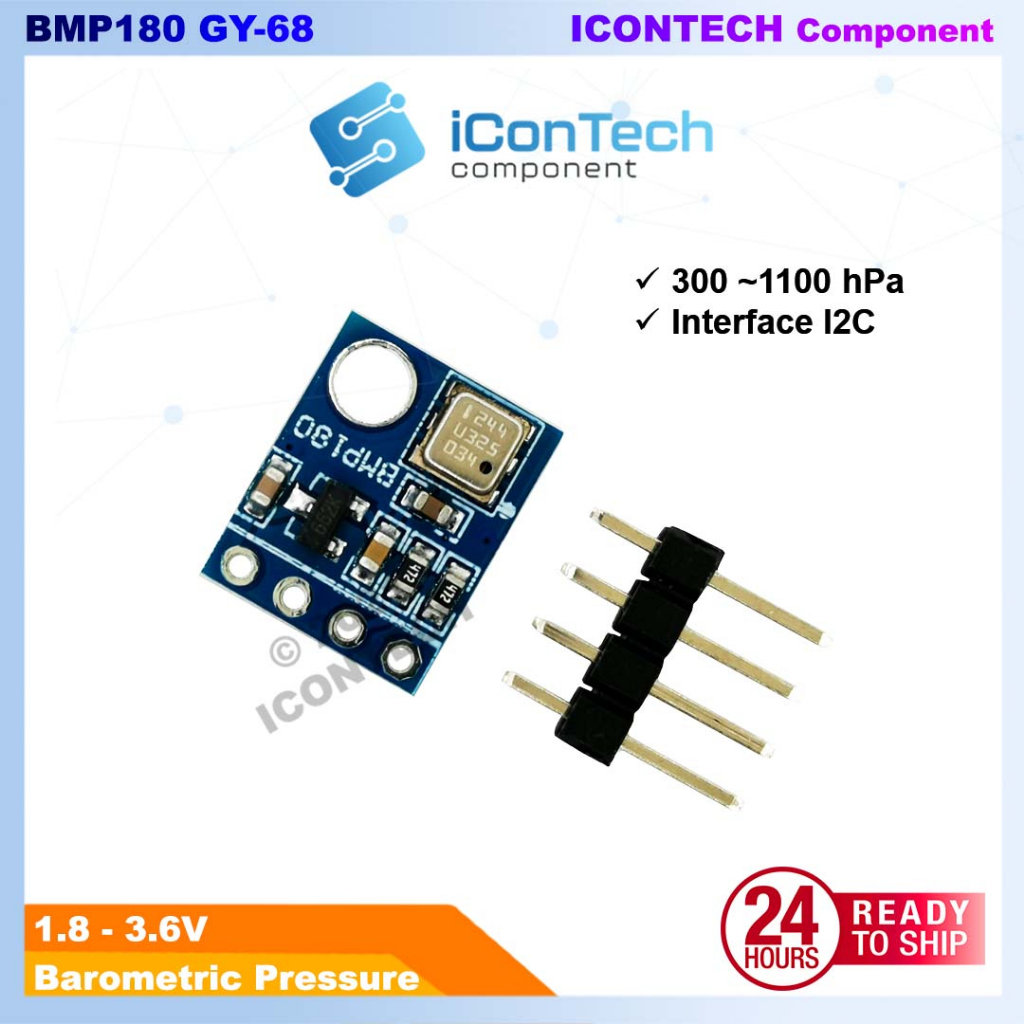 GY-68 BMP180 I2C Digital Barometric Pressure Sensor Module Arduino ...