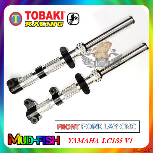 Tobaki Racing Cnc Front Fork Lay For Yamaha Lc V Chrome Shopee Malaysia