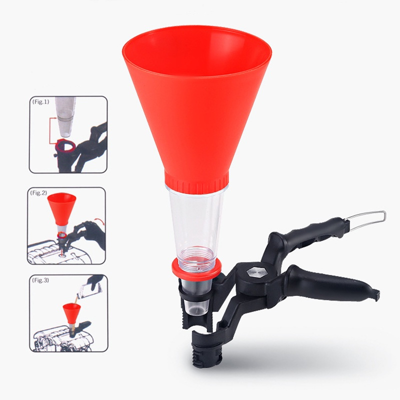 Auto Motorcycle Multi-function 2pcs Anti-spill Oil-spill Funnel Plastic Engine Machine Funnel Fueling Funnel Gasoline Oil Diesel Auto Tools Automotive Accessories