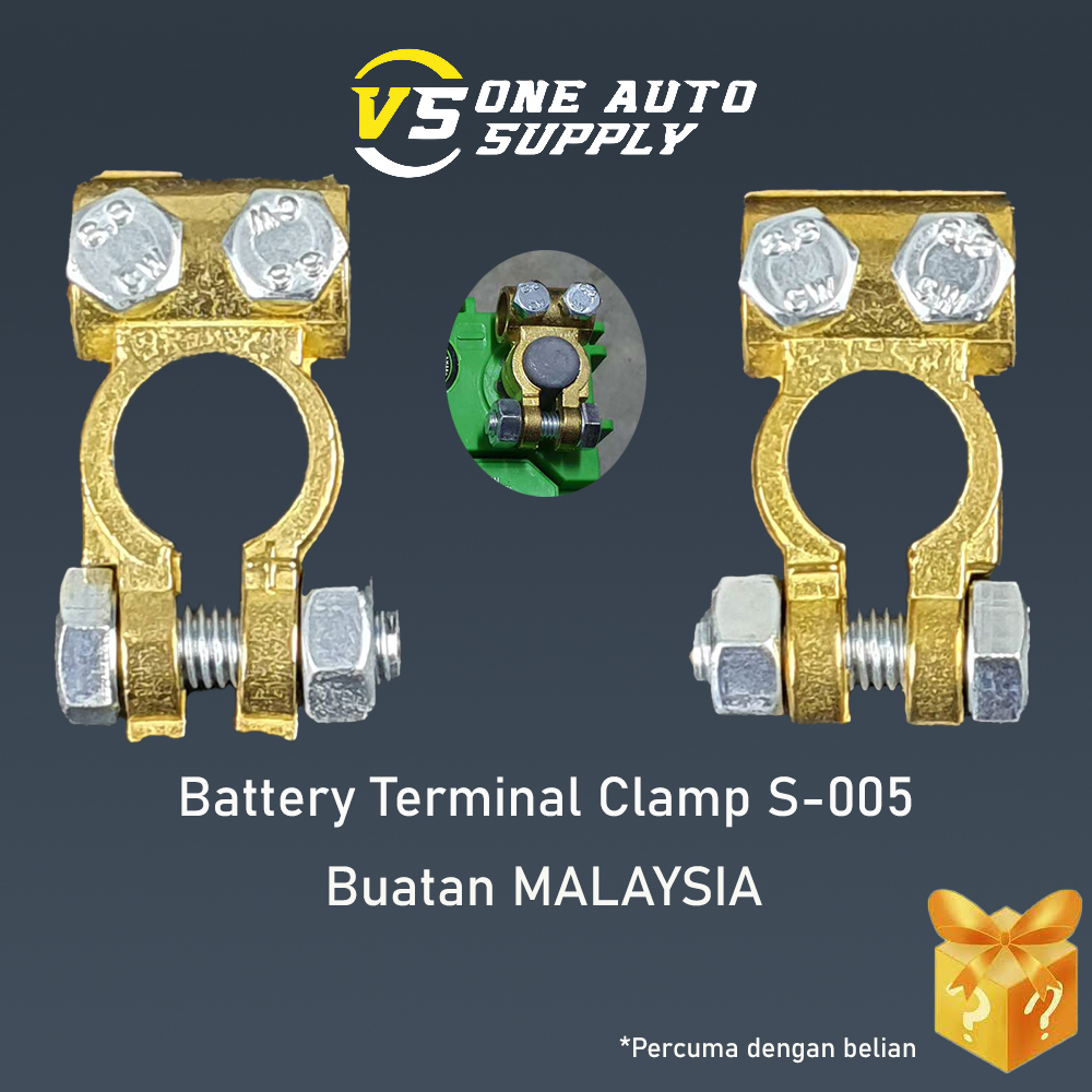 Battery Terminal Clamp Brass Bateri Kepala S 005 1set Positif Negatif