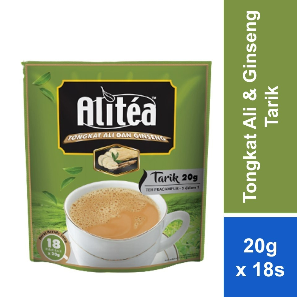 Alitea Tongka Ali dan Ginseng, 3 in 1 Premix Power Milk Tea, Teh