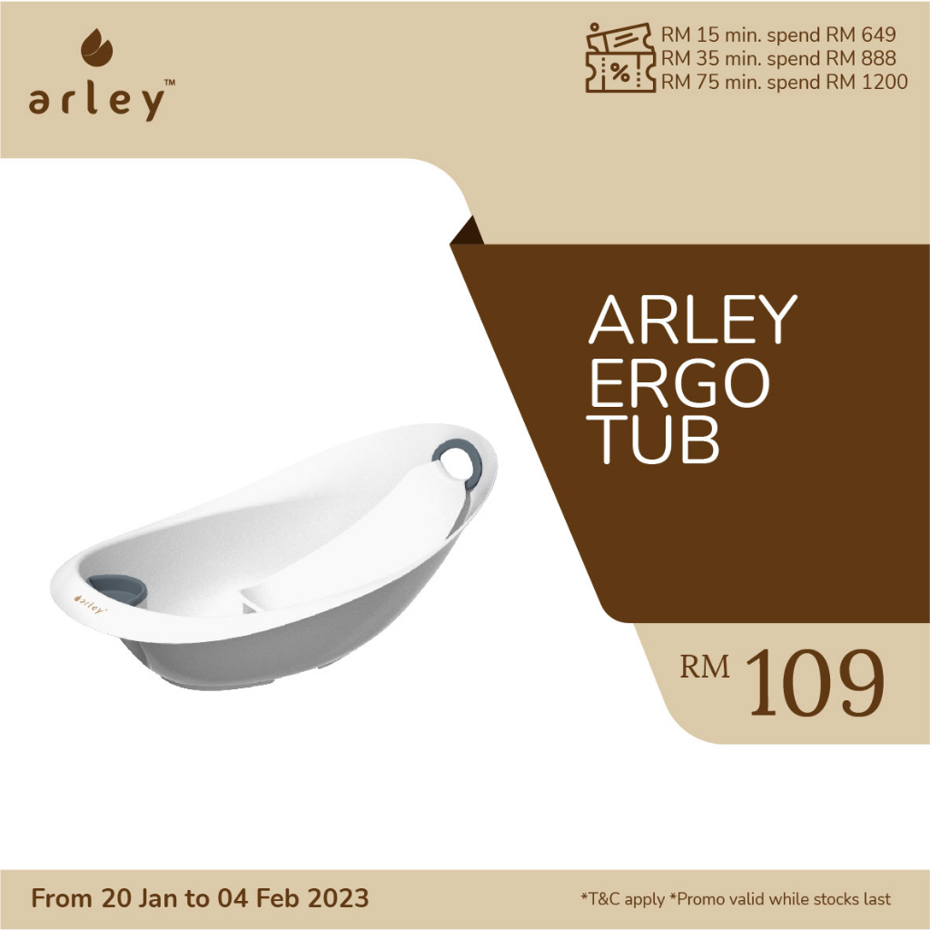 Arley Ergo Tub 26L (XL infant and baby bath tub with infant bath seat