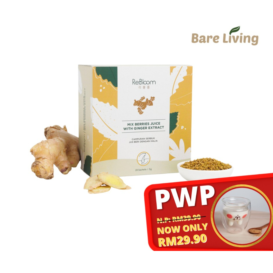 Bare Living ReBloom Mix Berries Juice with Ginger Extract Hair Growth  Supplement (4g x 28 Sachets) | Shopee Malaysia