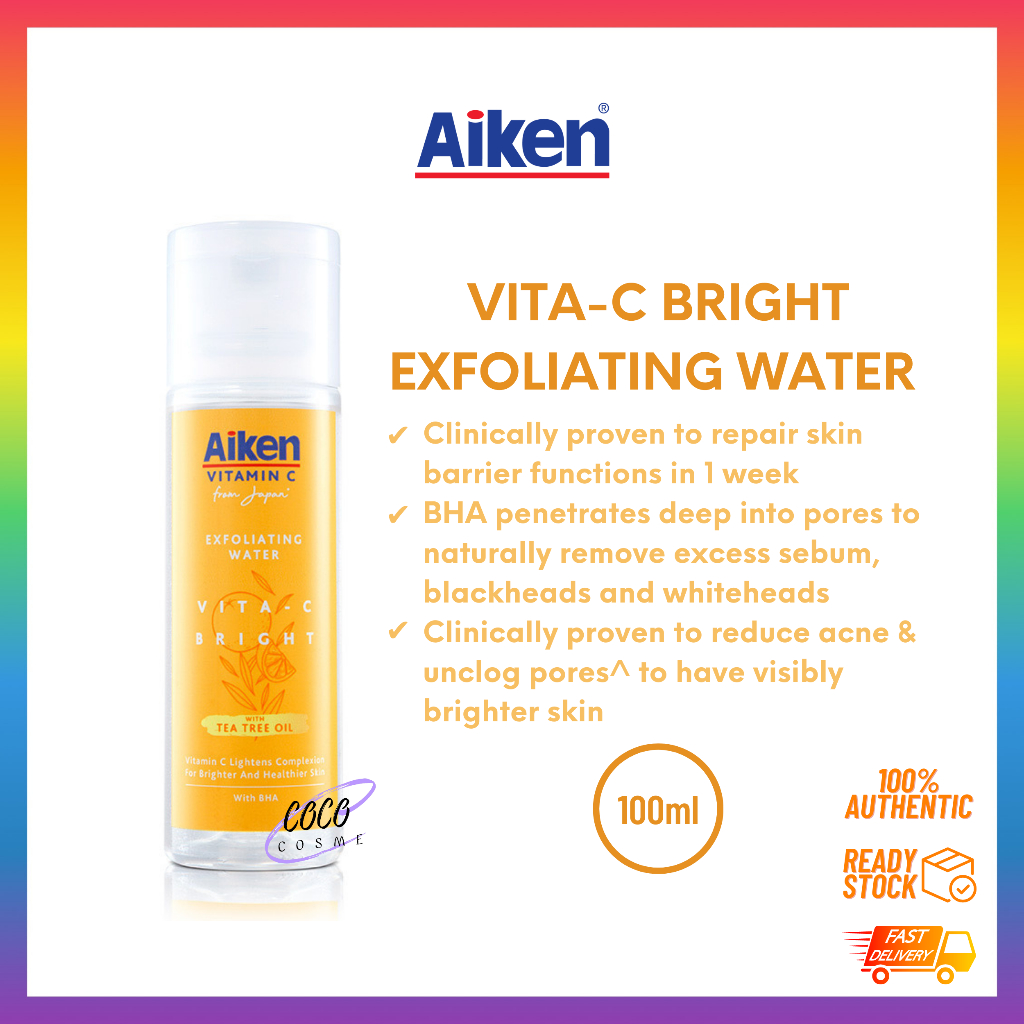AIKEN VitaC Bright Exfoliating Water 100ml Shopee Malaysia