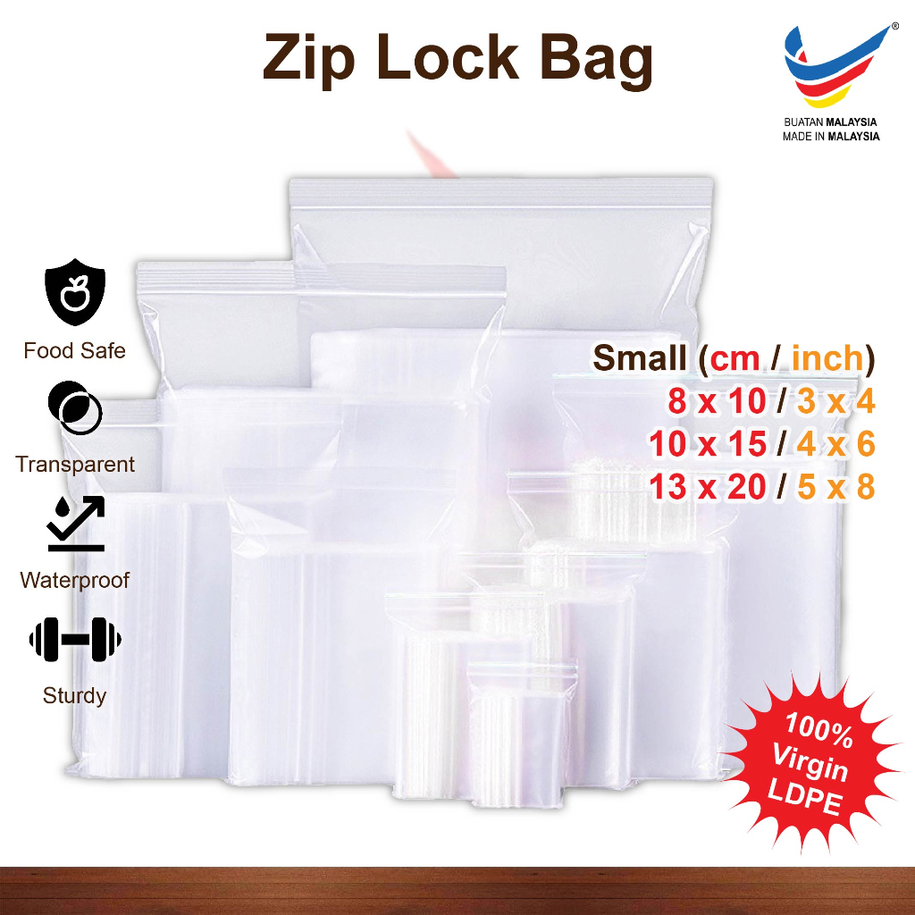 Ziplock Bag Transparent Self Sealing Zipper Bag Smallmedium Ldpe