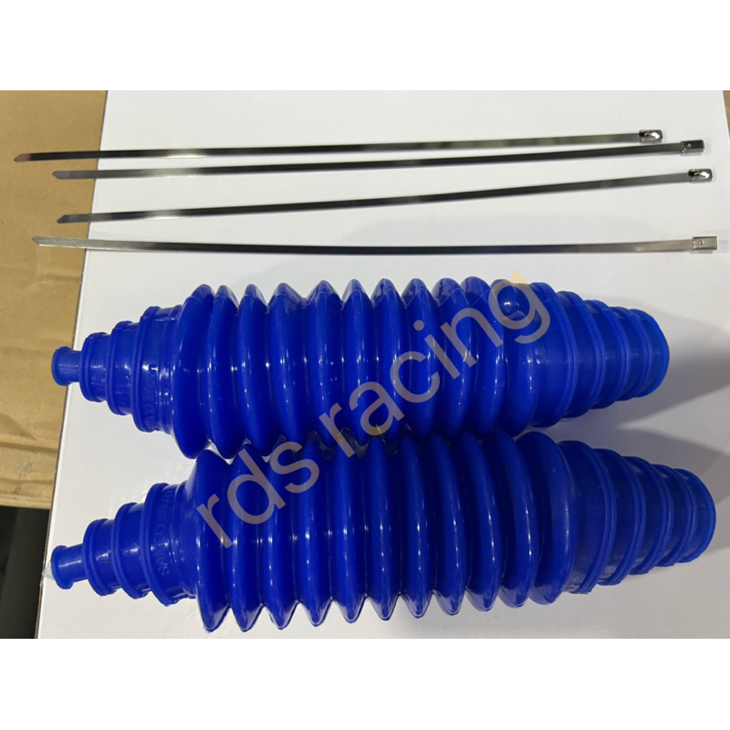 Blue silicone steering rack cover boot universal~free stainless steel cable tie